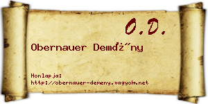 Obernauer Demény névjegykártya